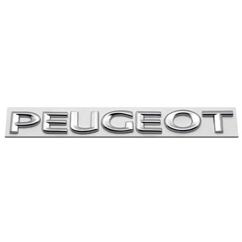 Metal Car Rear Trunk Badge Tail Letter Emblem Sticker for Peugeot 107 108 206 207 208 301 307 308 407 408 2008 5008 Exterior