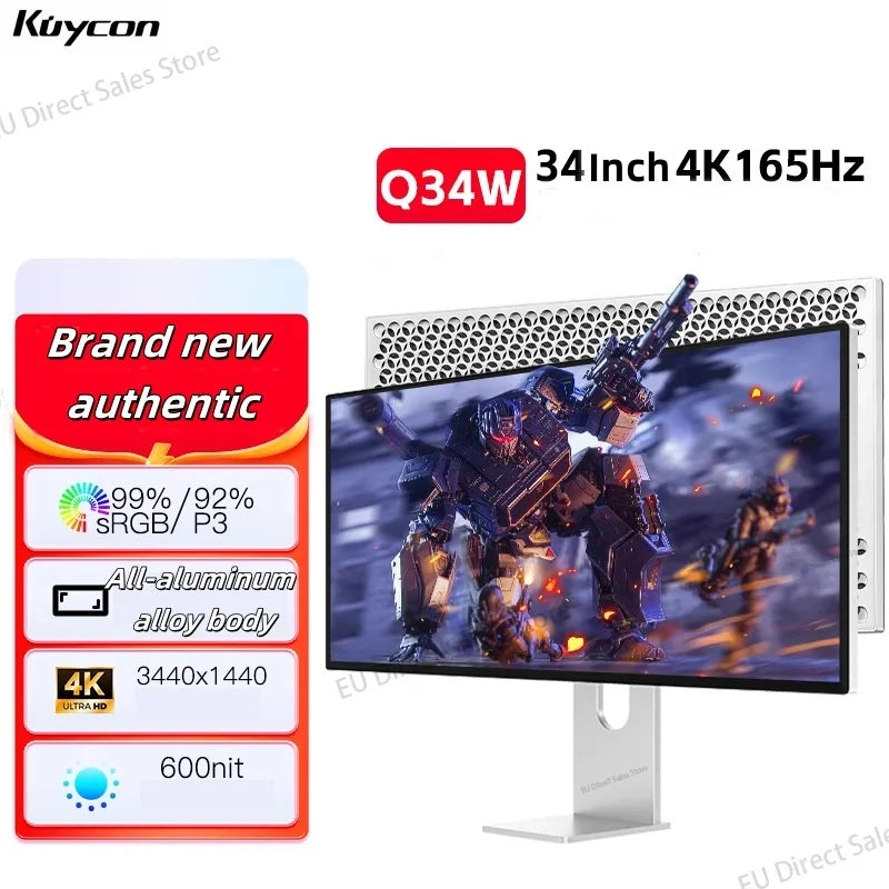 Kuycon Q34W 34-inch 4k165hz monitor e-sports gaming ultra-clear laptop desktop external mirror screen new original