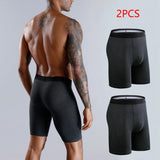 2-pack Long Leg Boxer Shorts Men's Underwear Kit Homme Underpants Boxershorts Slip Underwear for Man Cotton Male Sexy Set Box Gym