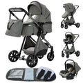 Newest Baby Stroller 3 in 1 Lightweight High Landscape Baby Carriage Aluminum Frame Travel System with Car Seat Pram for Newborn