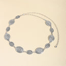 1/2pcs Retro Style WOMEN'S Metal Waist Chain Accessories Decorative Circle Carved Chain Belt High Style Accessories