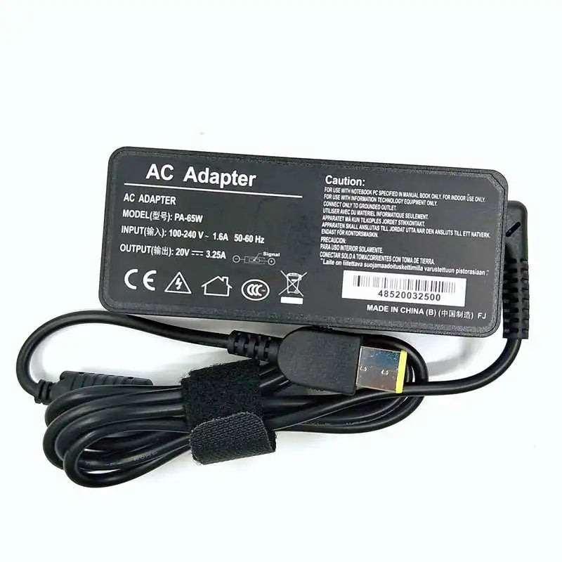 65W 20V 3.25A  USB AC Laptop Charger Power Adapter For Lenovo Thinkpad X301S X230S G500 G405 X1 Carbon E431 E531 T440s