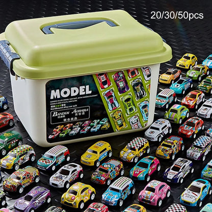 Mini coche de aleación con caja de almacenamiento, coches fundidos a presión, juguetes para niños, vehículo de inercia deslizante, kit de juguetes para niños, regalos para niños