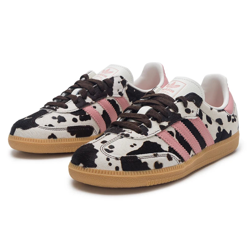 Adidas (Adidas) Trefoil Men's and Women's Sneakers, Cow Print German Training Shoes, Casual Shoes Kk2239