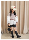Girls Long Boots Children Knee-High Fashion Motorcycle Boots Rubber Soft Platform for Princess Kids High Boots Classic Winter