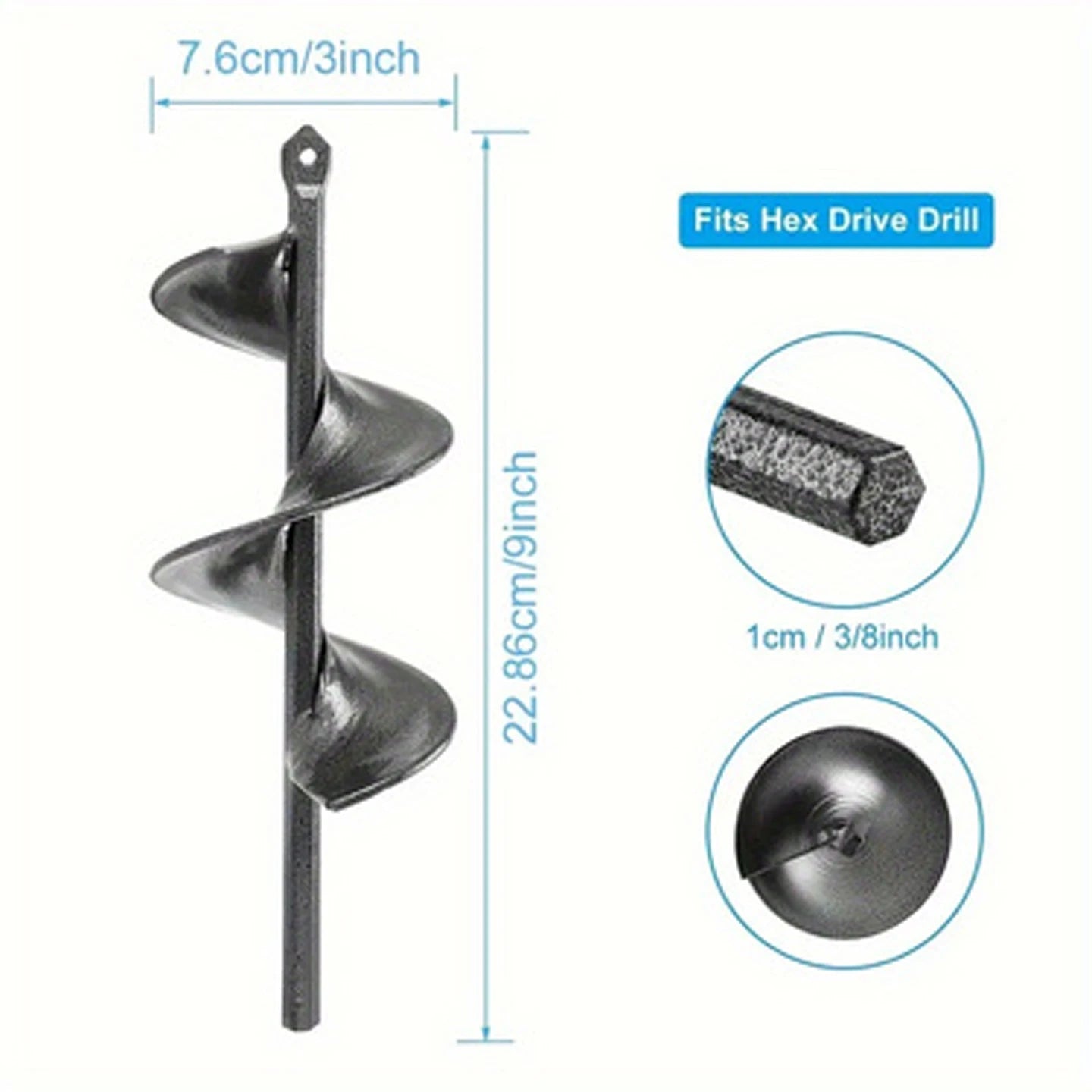 Garden loose soil twist dig pit planting tool alloy drill auger bit
