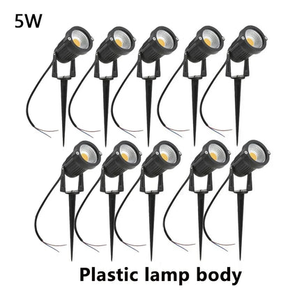 Iluminação led para jardim, 3w, 5w, 10w, 15w, área externa, lâmpada para gramado, à prova d'água, terraço, decoração de jardim, caminho, holofotes, ac220v, 110v, dc12v