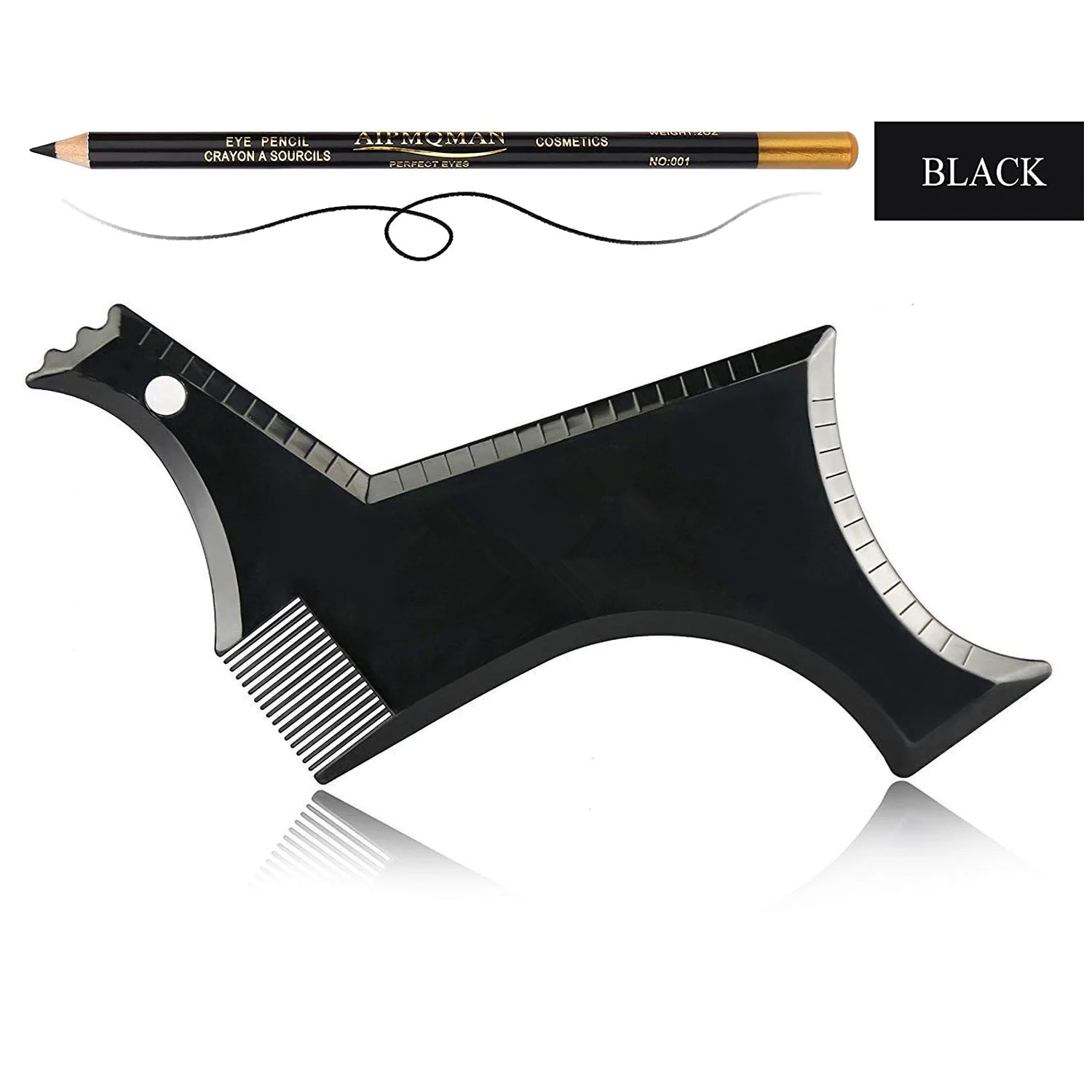 Men Beard Styling Template Stencil Beard Comb Fits All-In-One Beard Shaping Tool Barber Supplies Professional Beard Accessories