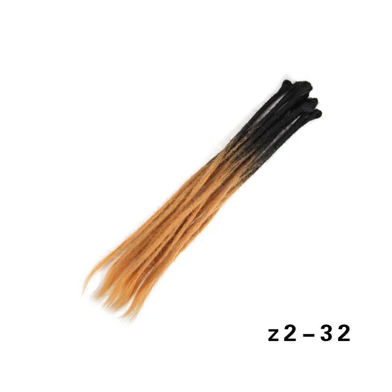 20 Polegada sintético 100% artesanal dreadlock extensões de cabelo fino crochê trançado cabelo backcombed dreads reggae estilo cabelo hippie