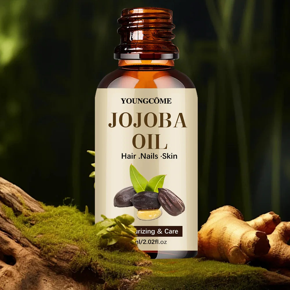 Óleo de Jojoba Orgânico, Óleo Hidratante Puro para Rosto, Cabelo, Pele e Unhas | Óleo Carreador Natural Prensado a Frio e Livre de Hexano
