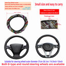 1 linen breathable fabric Bohemian style automotive supplies without inner ring steering wheel cover fits 14.5-15 inches