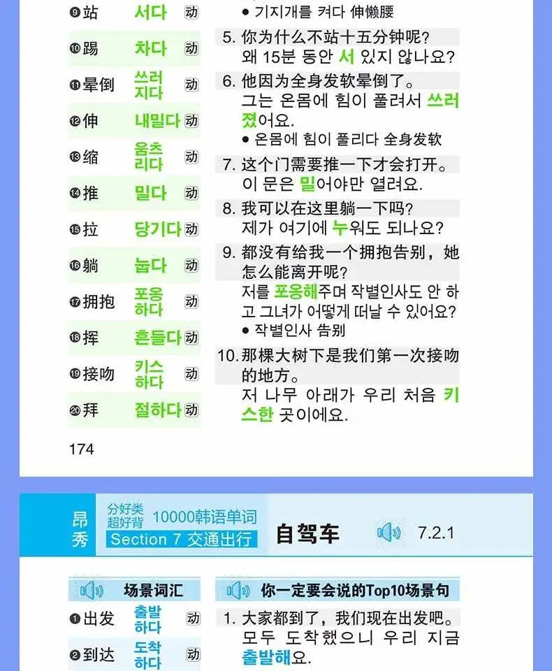 Pocket Book for Memorizing 10000 Korean Words Self Learning Korean Vocabulary Reference Book Learn Spoken Language Livro Art