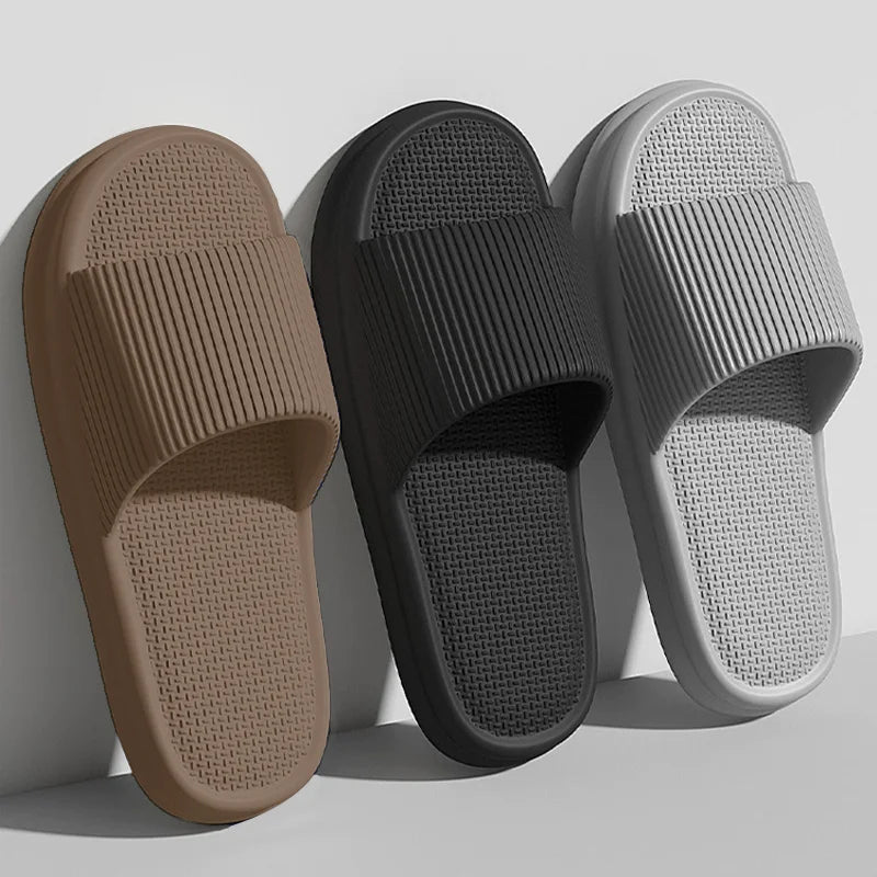 Fashion Men's Women's Sandals Anti-Slip Wear-Resistant EVA Thick Sole Comfortable Home Slippers Bathroom Bath Flip-Flops