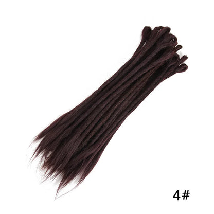 20 Polegada sintético 100% artesanal dreadlock extensões de cabelo fino crochê trançado cabelo backcombed dreads reggae estilo cabelo hippie