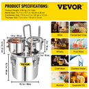 SucceBuy 12L 20L 30L 50L Alcohol Brewing Distiller DIY Moonshine Apparatus Stainless Steel Still Whisky Brandy Home Appliance
