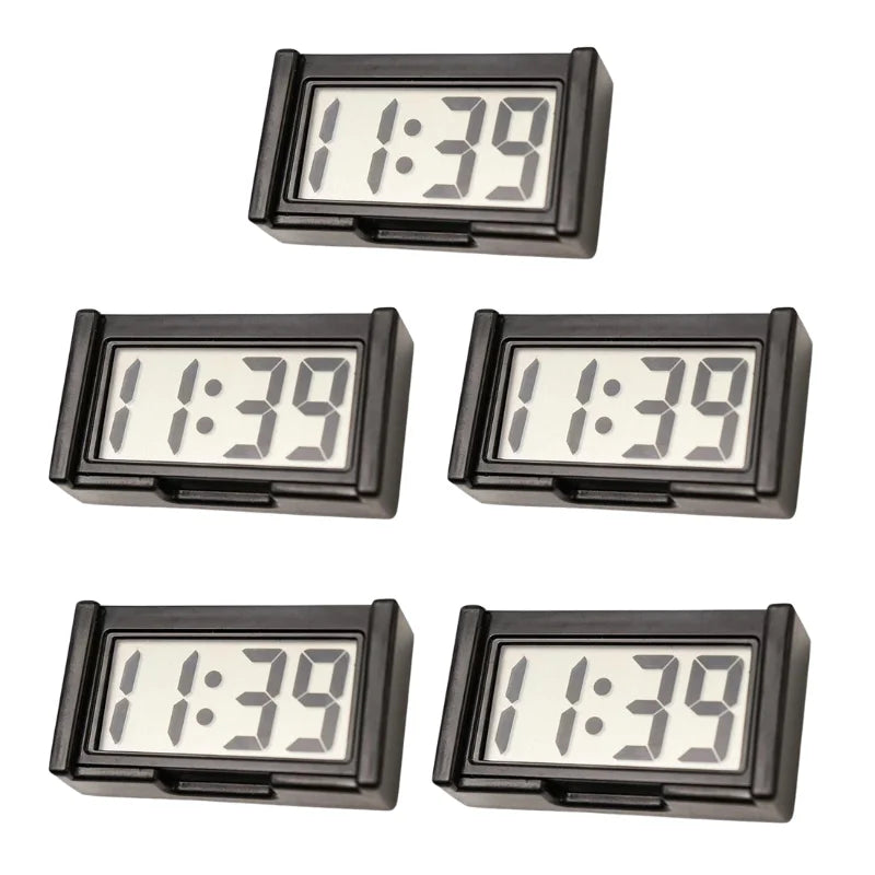 Mini Digital LCD Clock, Self-Adhesive Electronic Bracket Clock, Time and Day Display for Car Truck Dashboard, Auto Accessories