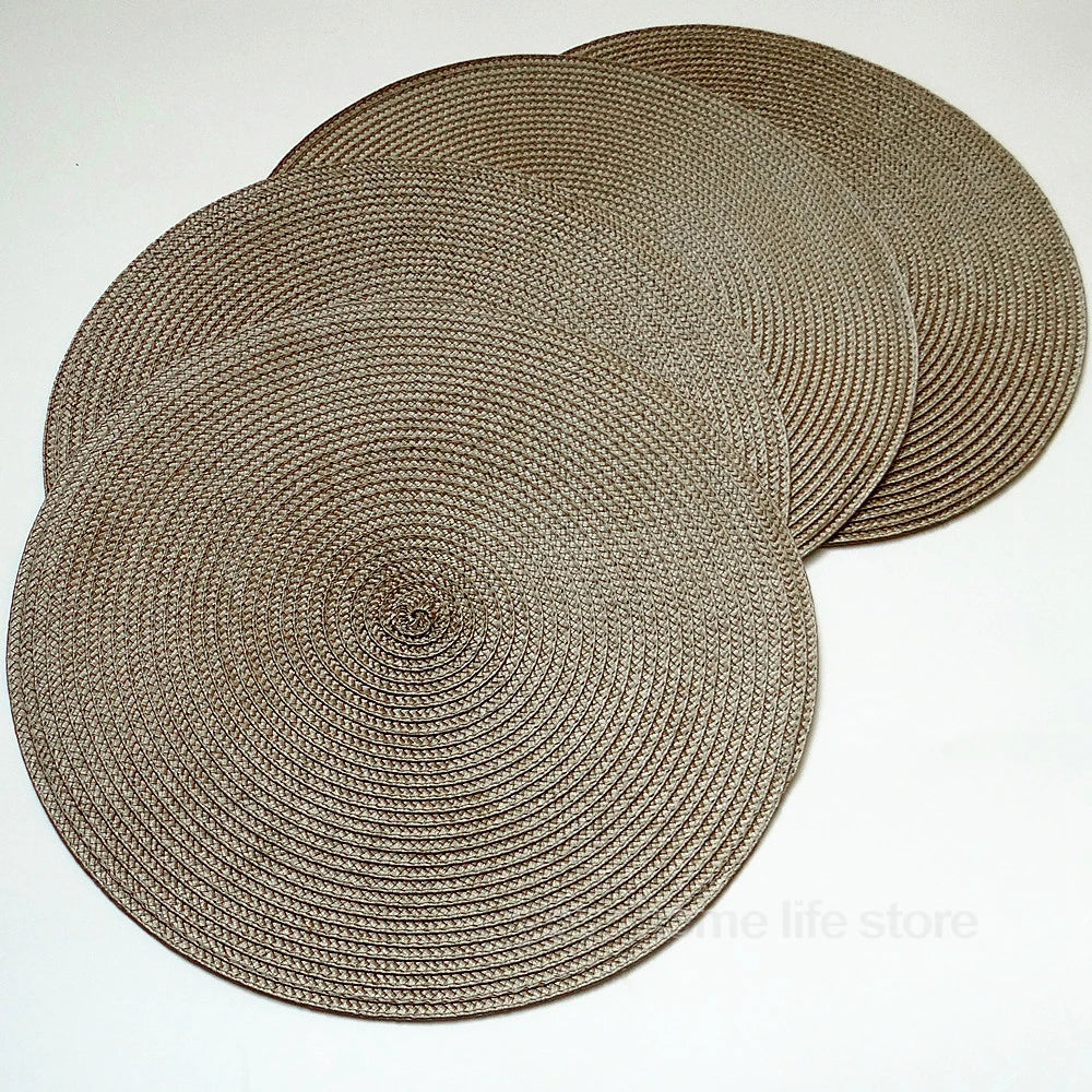 Round Placemats Set, Braided Circle Place Mat, Washable Table Mats for Kitchen Dining Table, Mixed Color Non-Slip Place Mats
