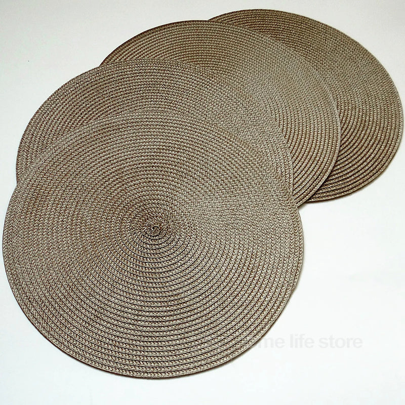 Round Placemats Set  Braided Circle Place Mat Washable Table Mats for Kitchen Dining Table Mixed Color Non-Slip Place mats