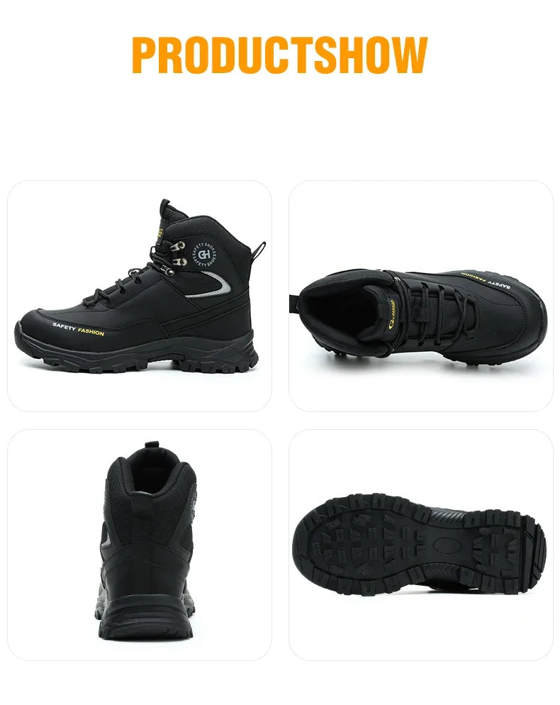 Botas de seguridad impermeables para el trabajo, para hombres y mujeres, indestructibles, antigolpes y antipinchazos, zapatos de seguridad protectores para hombres.