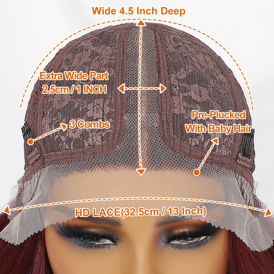 Black Brown Curly Wig Synthetic Lace Front Wigs For Women Blonde Orange Female Lace Wig 13X4.5X1 Cosplay Hair Daily Use