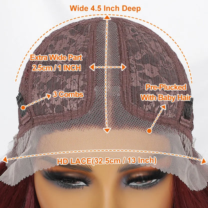 Black Brown Curly Wig Synthetic Lace Front Wigs For Women Blonde Orange Female Lace Wig 13X4.5X1 Cosplay Hair Daily Use