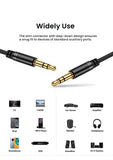 Cable de audio de 3,5 mm, cable auxiliar, adaptador de entrada de audio, cable auxiliar macho a macho, compatible con estéreos de coche, altavoces y auriculares.