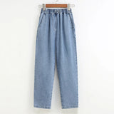Casual High Waist Chic Slim Straight Tube Full Length Pants Korean Fashion Office Lady Summer Plus Size Clothing