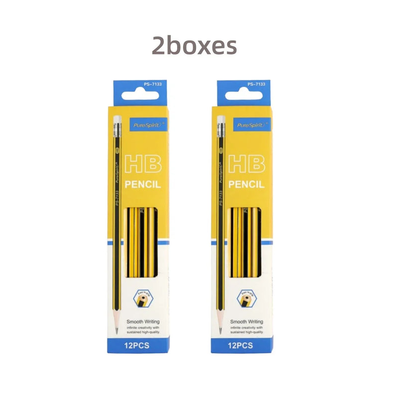 12PCS Woodcased Pencils with Eraser Pre-sharpened HB Lead Graphite Pencils for Students Adults School, Office