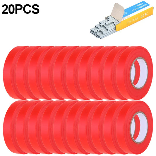 10/20 Pcs Plant Branch Tie Tape Hand Tying Binding Tools with 1 Box Staples for Garden Tying Machine Vegetable Fruit Tree Tapener