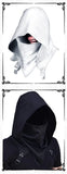 Men's Medieval Vintage Pirate Cosplay Mask Hooded Cloak Black White Gothic Punk Button Hood Face Shield Halloween Costumes