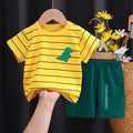 New Boys Summer Clothing Set Full Bear Print Cotton Short Sleeve T-shirts and Shorts 2PCS Breathable Outfit For Girls