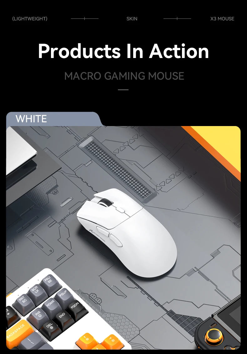 Ratón Bluetooth Attack Shark R1, 18000 dpi, PAW3311, conexión inalámbrica trimodo, ratón para juegos macro