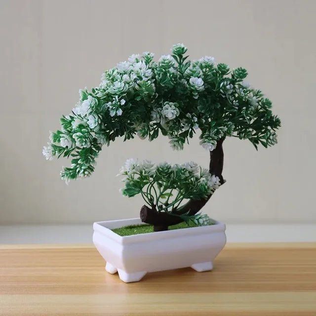 Artificial Bonsai Tree Ornaments, Fake Flowers, Tabletop Potted Plants, Simulated Plants 