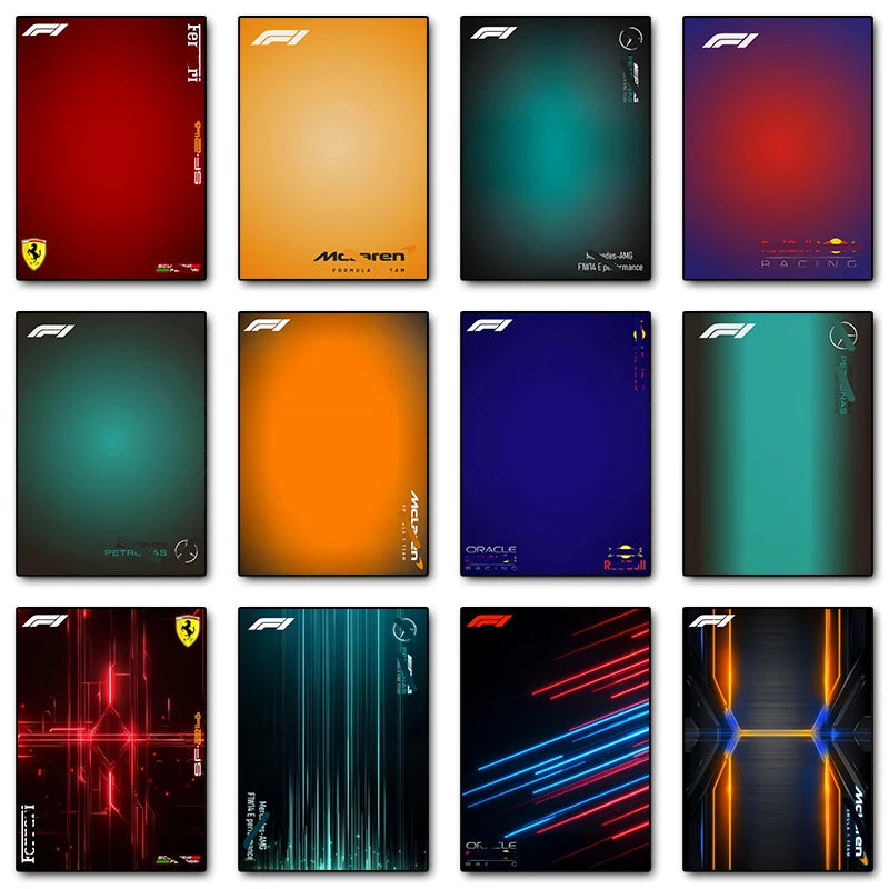 Modern Famous Racing Cars Series Gradient Posters Canvas Printing Minimalist Wall Art Picture for Living Room Home Decor Gifts