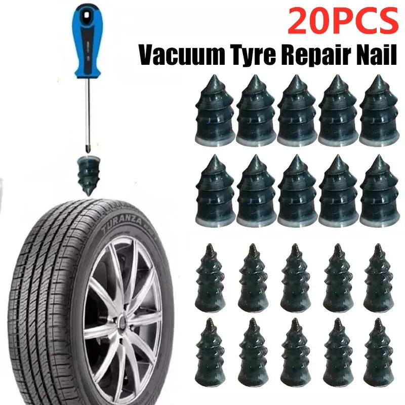 Kit de clavos para reparación de neumáticos de motocicleta, 5/20 piezas, universales, sin cámara, de goma, para reparación de pinchazos de neumáticos, scooters y bicicletas