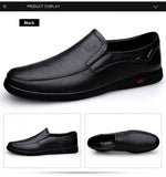 CLOHOO Men's Business Casual Shoes Handmade Layered Cowhide Rubber Bottom Leather Footwear for Office And Leisure