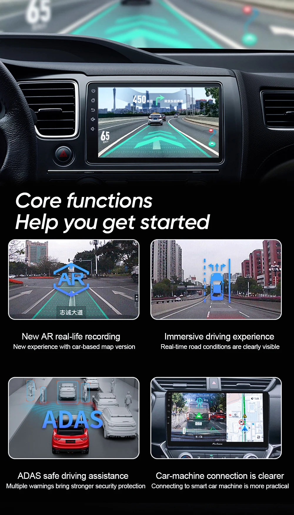 For Android Multimedia Player 1920*1080P Dashcam ADAS Mini Car DVR Camera HD Car Camera Auto Digital Video Recorder Dash Cam