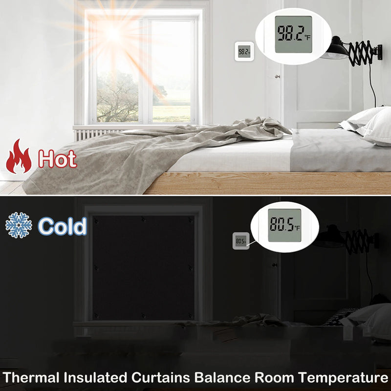 100% Blackout Curtain with Suction Cup UV Blocking Window Drapes Blinds Full Shades Panel DIY Portable Film Sunshade Cover