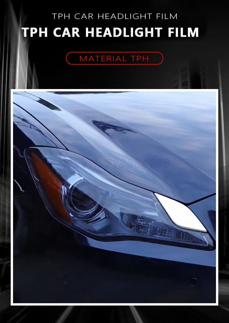 Car Headlight & Taillight & Fog Light Lamp wrap Film Smoke Black TPH PU PPF Protective Film For Car Styling Motorcycle Decorate