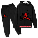 Spring Sports Training Set Brand Hooded Sweatshirt+Pants Suit Children's Set 2-12 Years Kids Clothes Boys and Girls Tracksuit