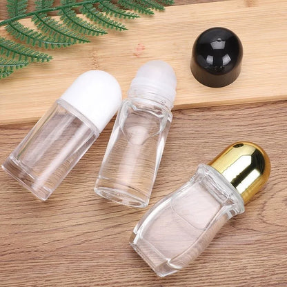 30/50ml Thick Glass Roller Bottle Empty Essential Oil Roll On Bottles Leak Proof Massage Roller Ball Refillable Bottle Container
