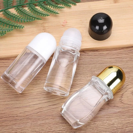 30/50ml Thick Glass Roller Bottle Empty Essential Oil Roll On Bottles Leak Proof Massage Roller Ball Refillable Bottle Container