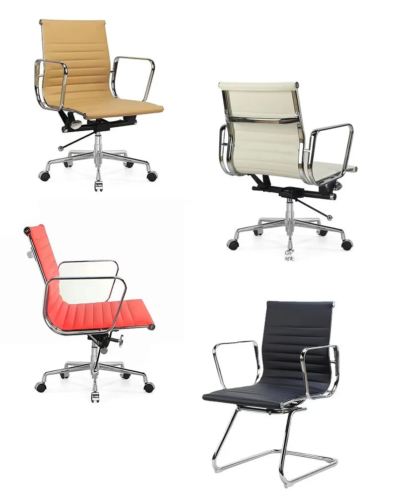 Silla de ordenador cómoda y giratoria de piel de vaca, ergonómica, para sala de conferencias, oficina, salón de ocio, envío directo