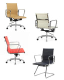 Silla de ordenador cómoda y giratoria de piel de vaca, ergonómica, para sala de conferencias, oficina, salón de ocio, envío directo