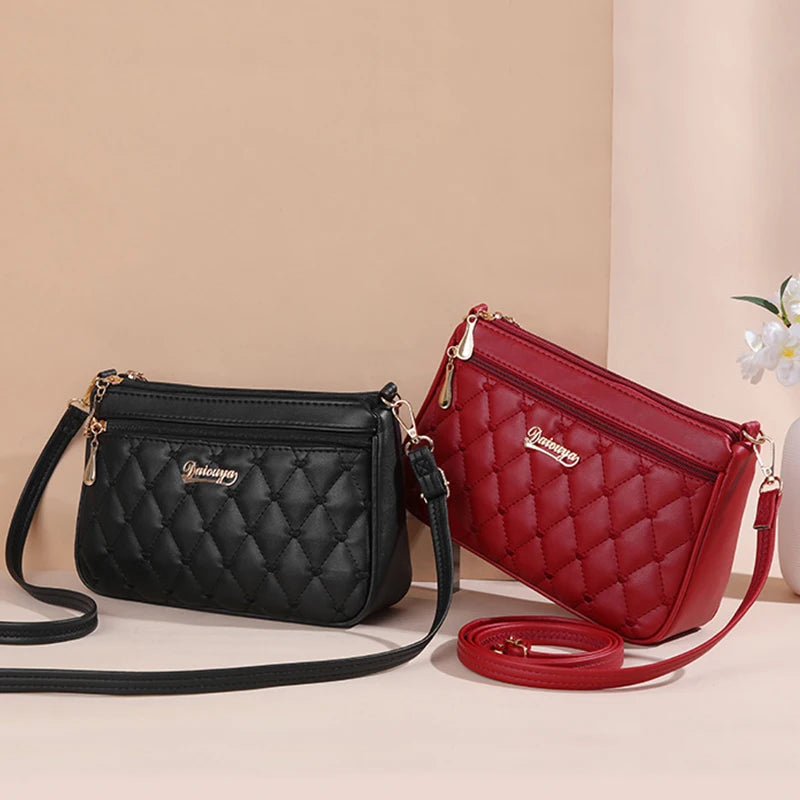 Embroidery Messenger Bags Women Leather Handbags Bags for Women Sac a Main Ladies Hair Ball Hand Bag