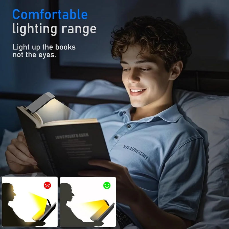 LED Rechargeable Clip-On Book Light 3 Colors 5 Brightness Bed Reading Night Light  Eye-Protection Bookmark Lamp Mini Book Lamp