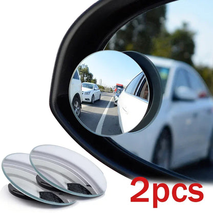 Car Blind Spot Wide Angle Espelho Ajustável, Espelho Retrovisor Auxiliar, Rotação de 360 °, Pequeno, Redondo, Convexo, Invertendo