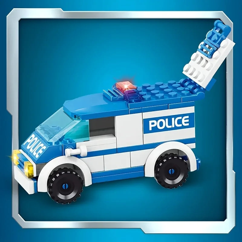 Police station building blocks, children's educational building block toys, Christmas gifts, birthday gifts (503 pieces)