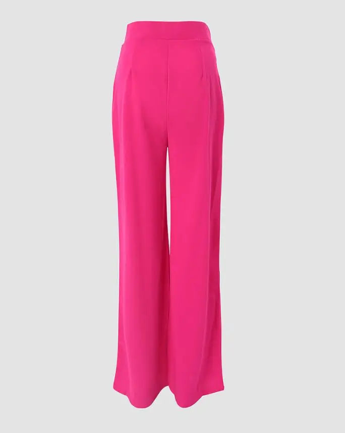 Elegant High Waist Wide Leg Bootcut Pants 2023 Summer European & American Fashion Simple Women's Flared Trousers