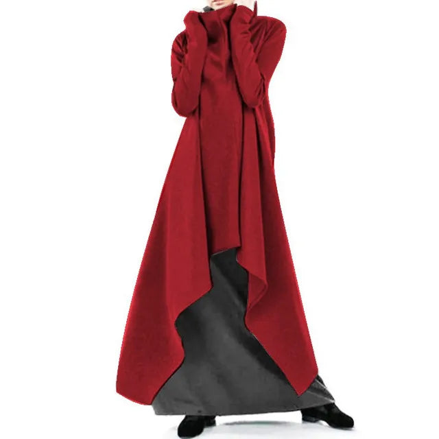 Women's X-Long Asymmetrical Sweaters, Monochrome Hoodie, Women's Coats, Autumn, Winter, JYFS-AY1100 